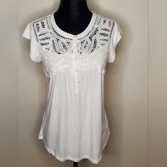 Daniel Rainn White lacey Top - Picture 2 of 9